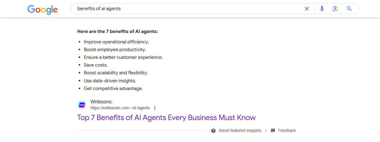 Featured Snippet Example