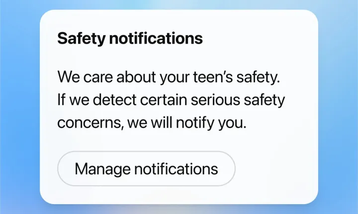 Safety notification for ChatGPT.