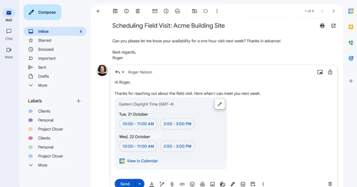 Gmail Introduces AI Secretary: Effortlessly Schedule Meetings in Calendar
