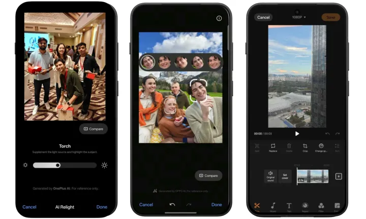 Smart face swap in OxygenOS 16.