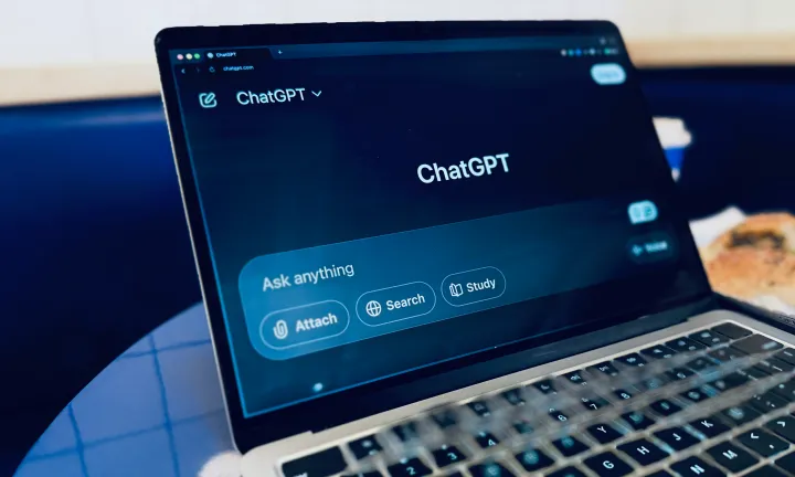 ChatGPT running on a laptop.