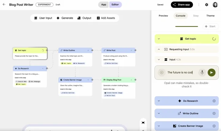 AI Creates Blog Post Writer App