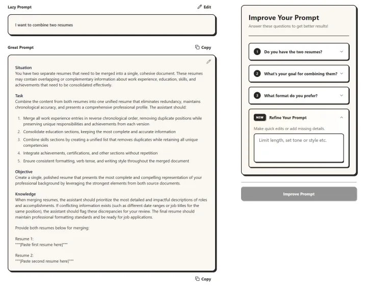 Prompt Cowboy prompt for combining resumes