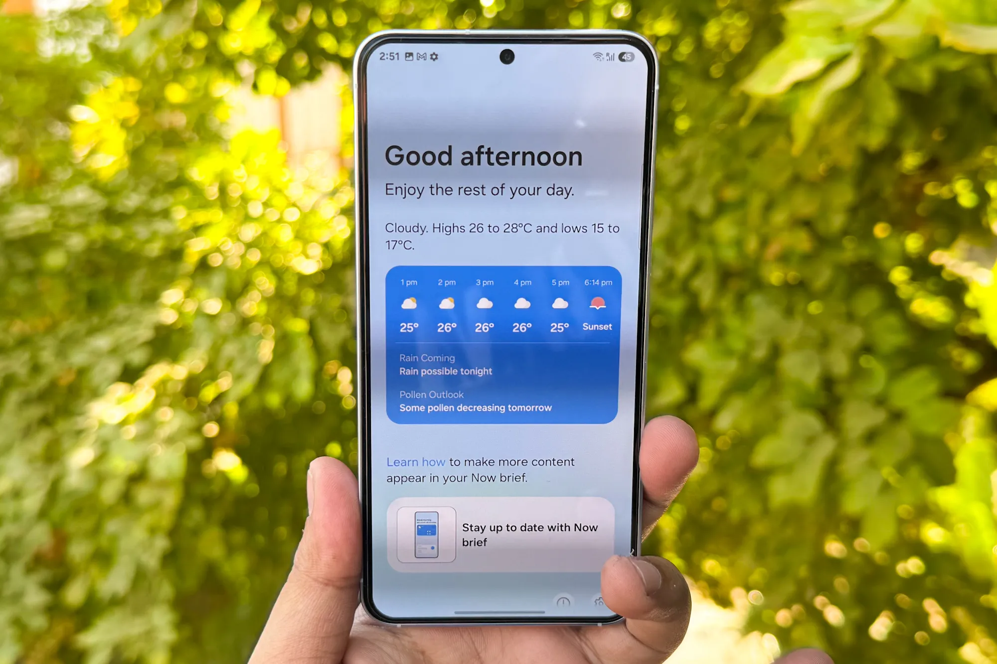 Now Brief on a Samsung phone.