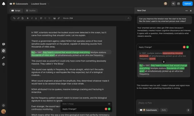 Palo Writing Feature