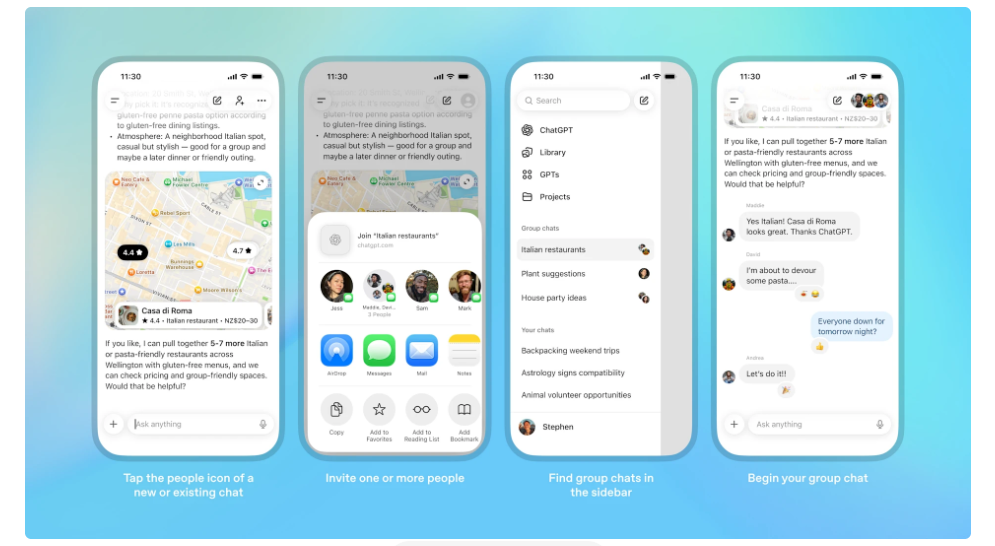 ChatGPT Introduces Pilot Group Chat Feature in Japan, New Zealand, South Korea, and Taiwan