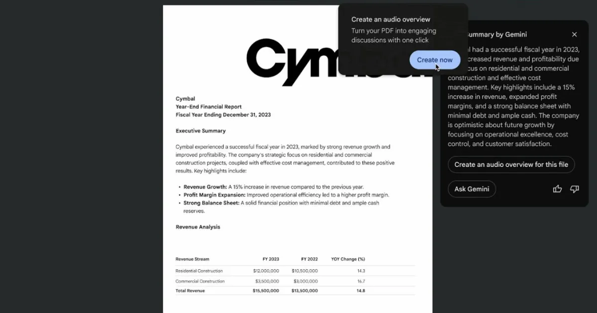 Unlocking Insights: Google Drive's New Feature Summarizes Long PDFs for Easy Listening
