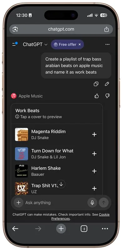 Apple Music in ChatGPT