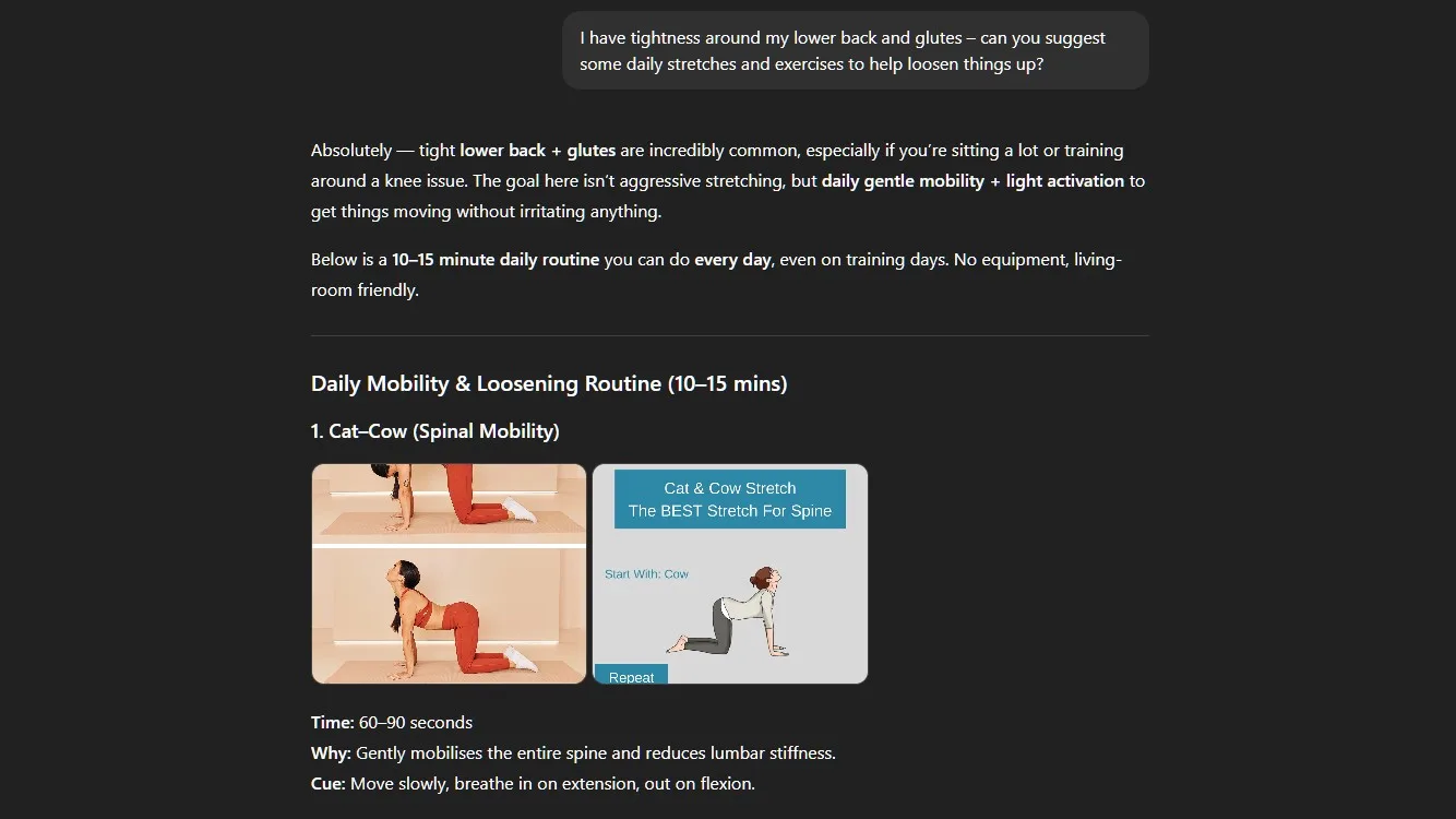 AI Fitness stretching plan