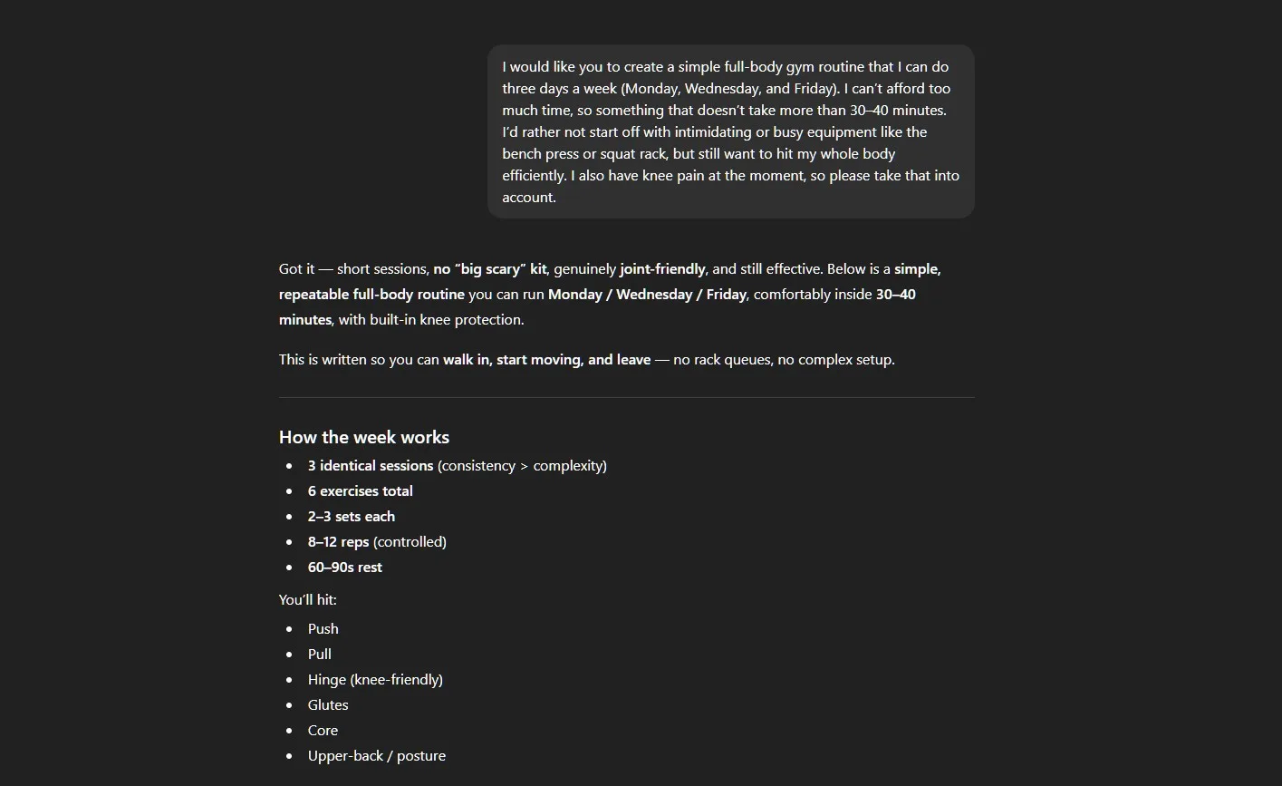 AI Fitness workout plan