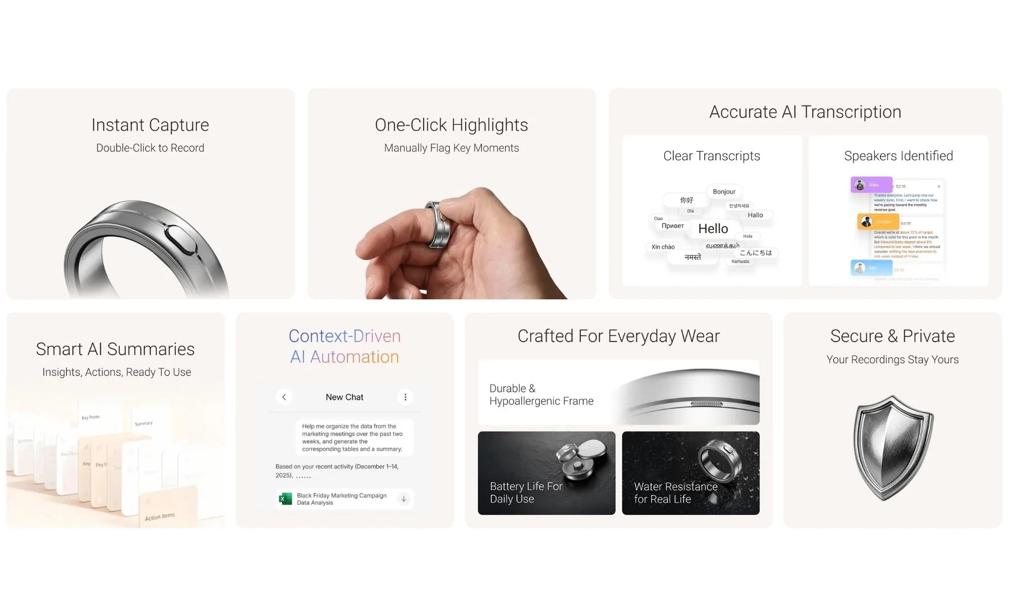 Vocci Smart Ring Features