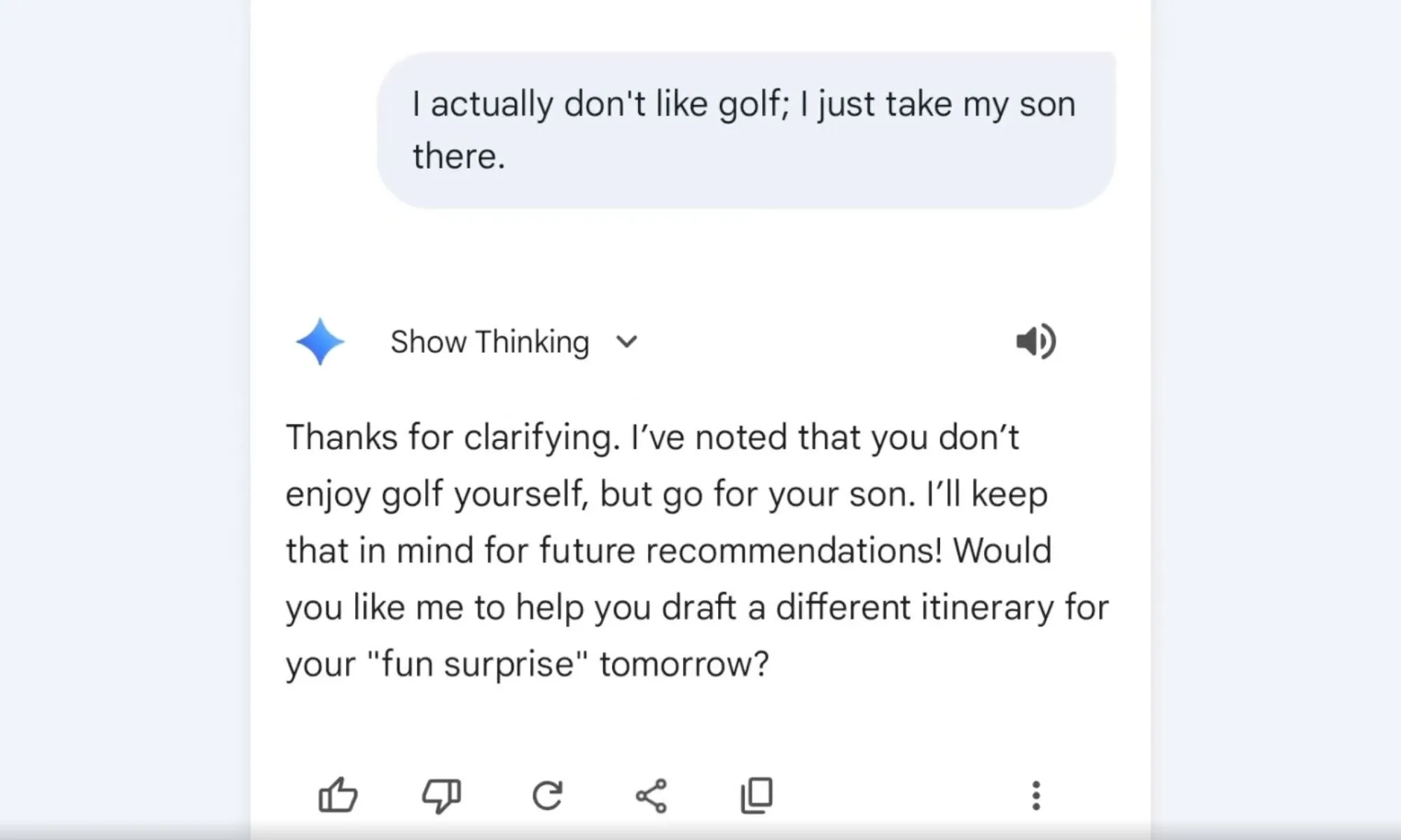 Gemini making mistakes with Personal Intelligence