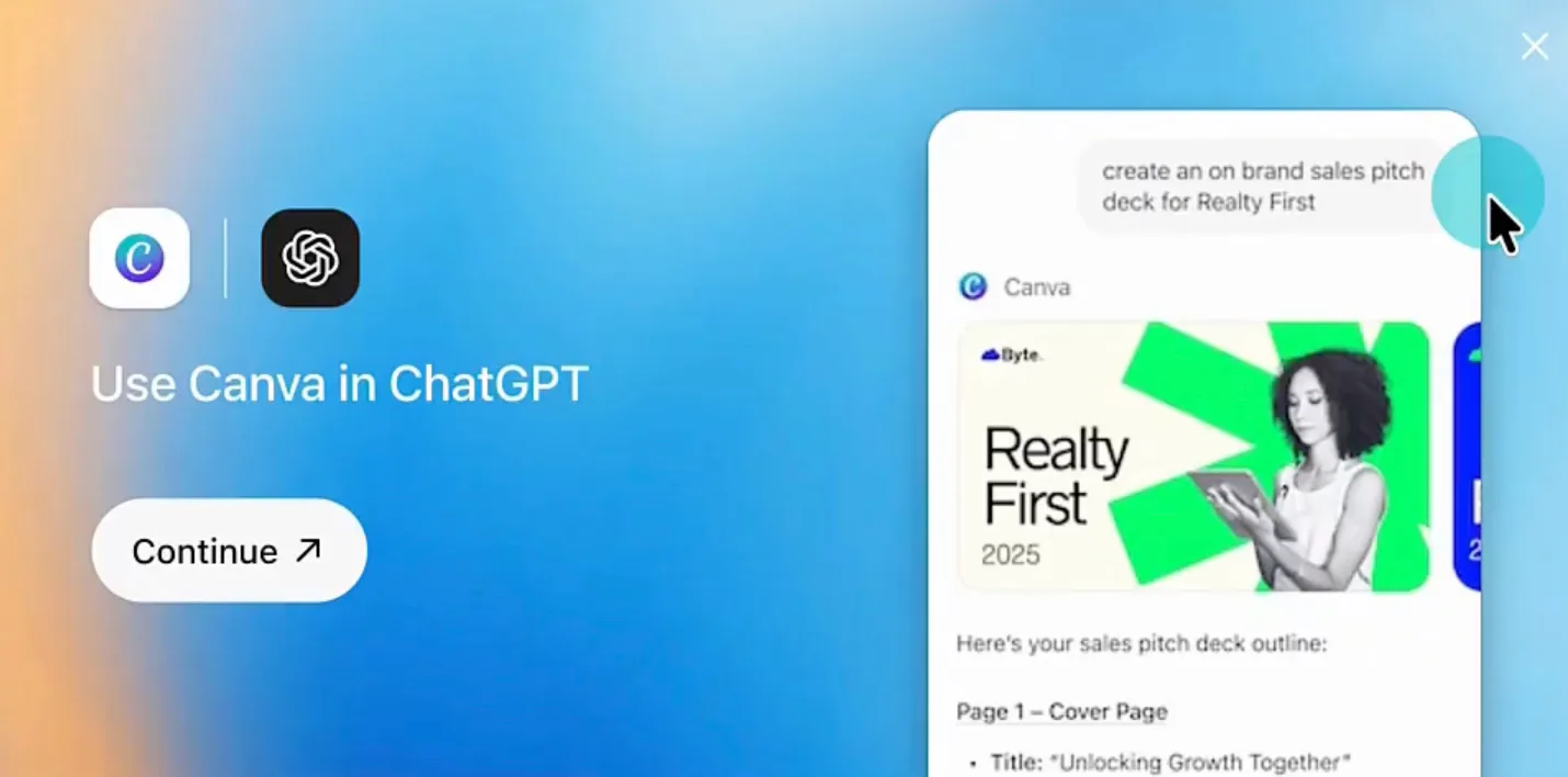 Canva integration in ChatGPT