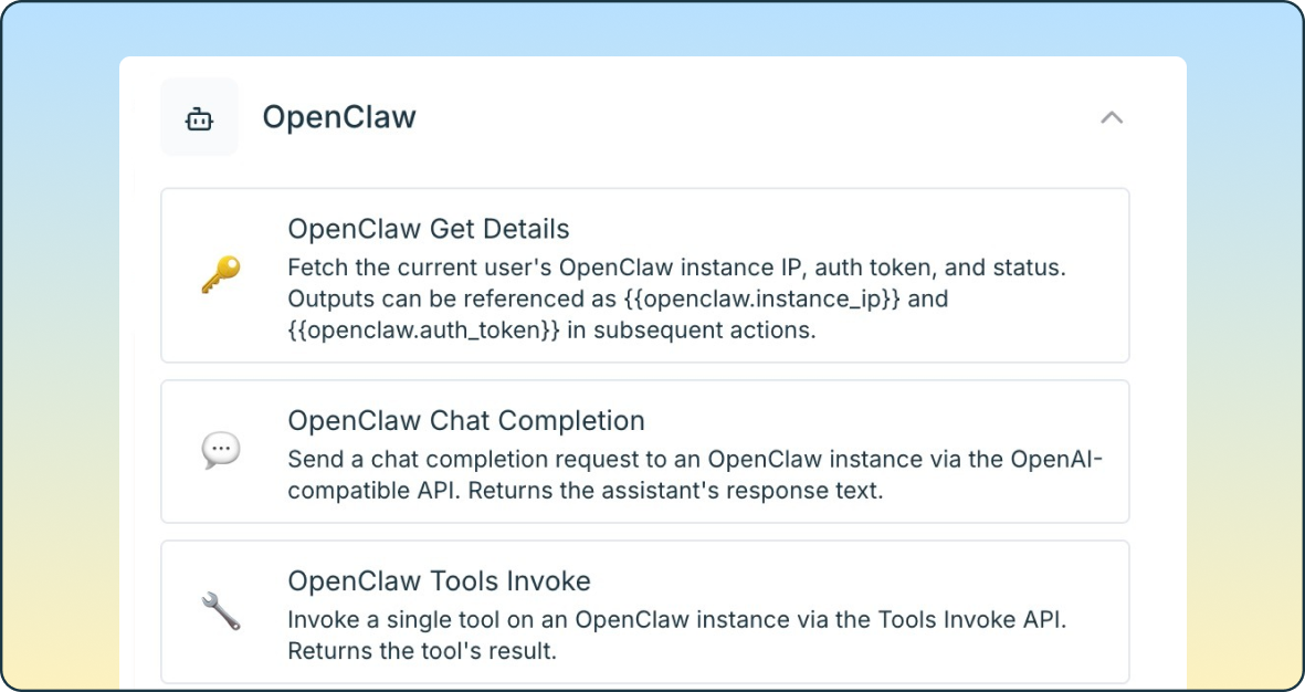 OpenClaw Actions