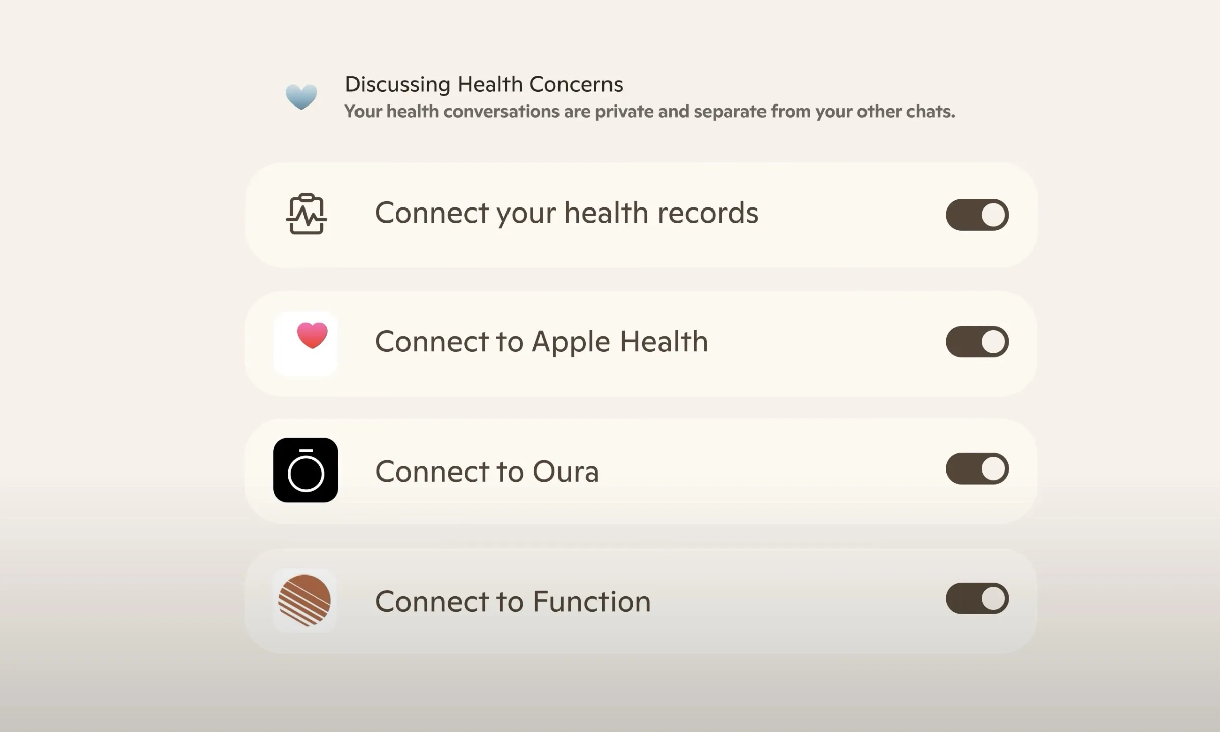 Copilot Health connected to different sources