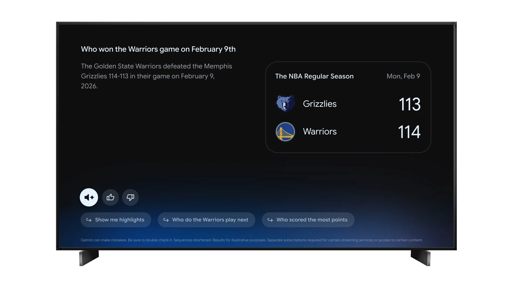 Gemini’s Sports Brief on Google TV