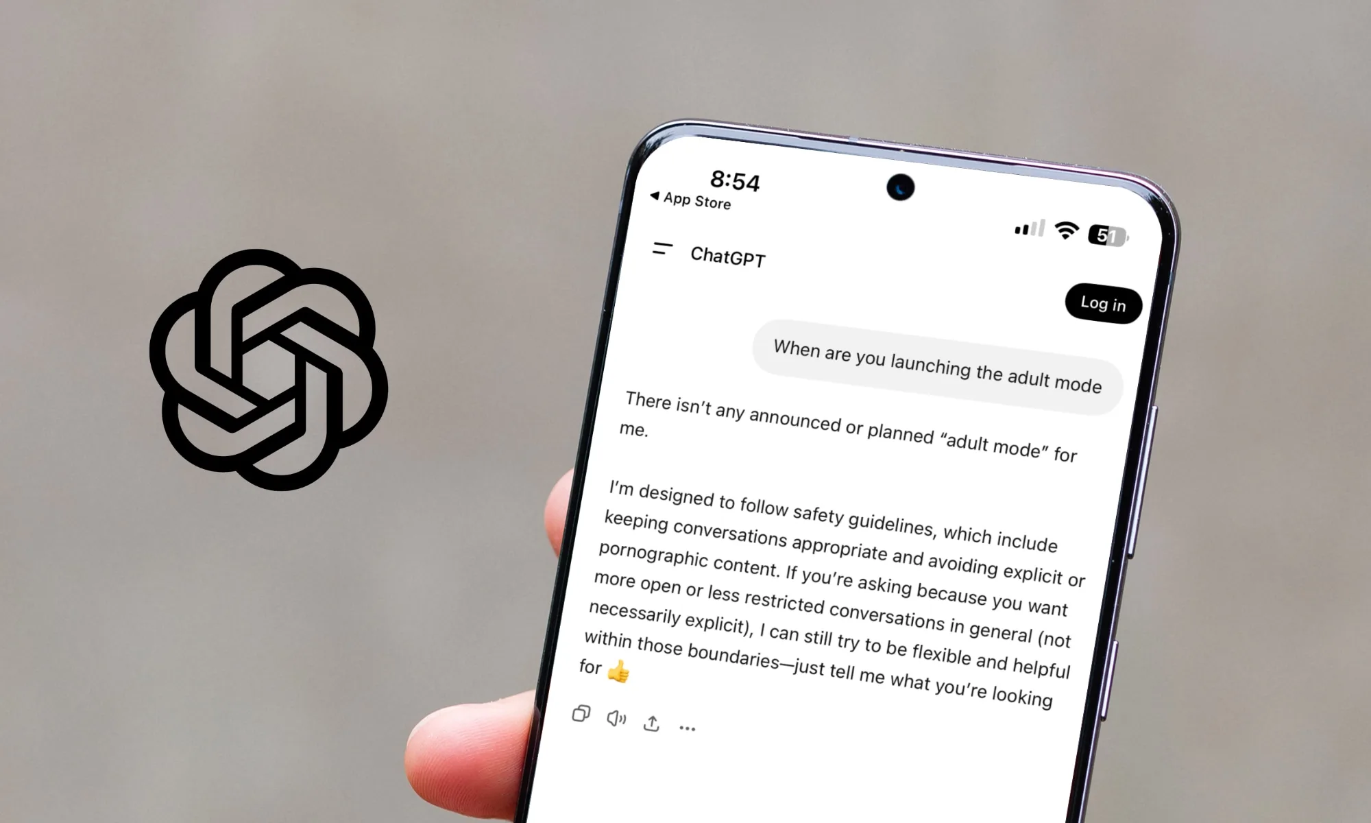 ChatGPT running on a phone