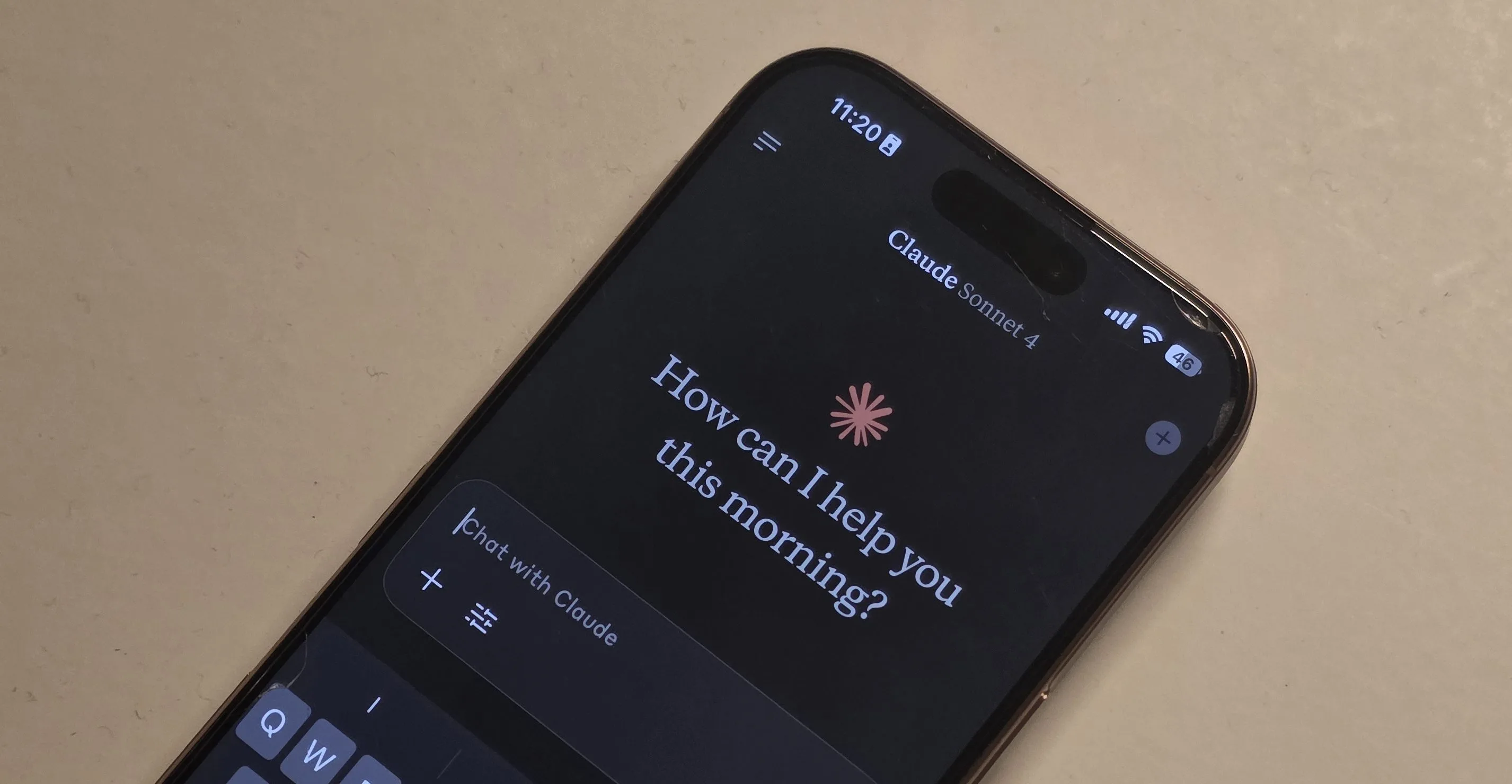 Claude AI on an iPhone
