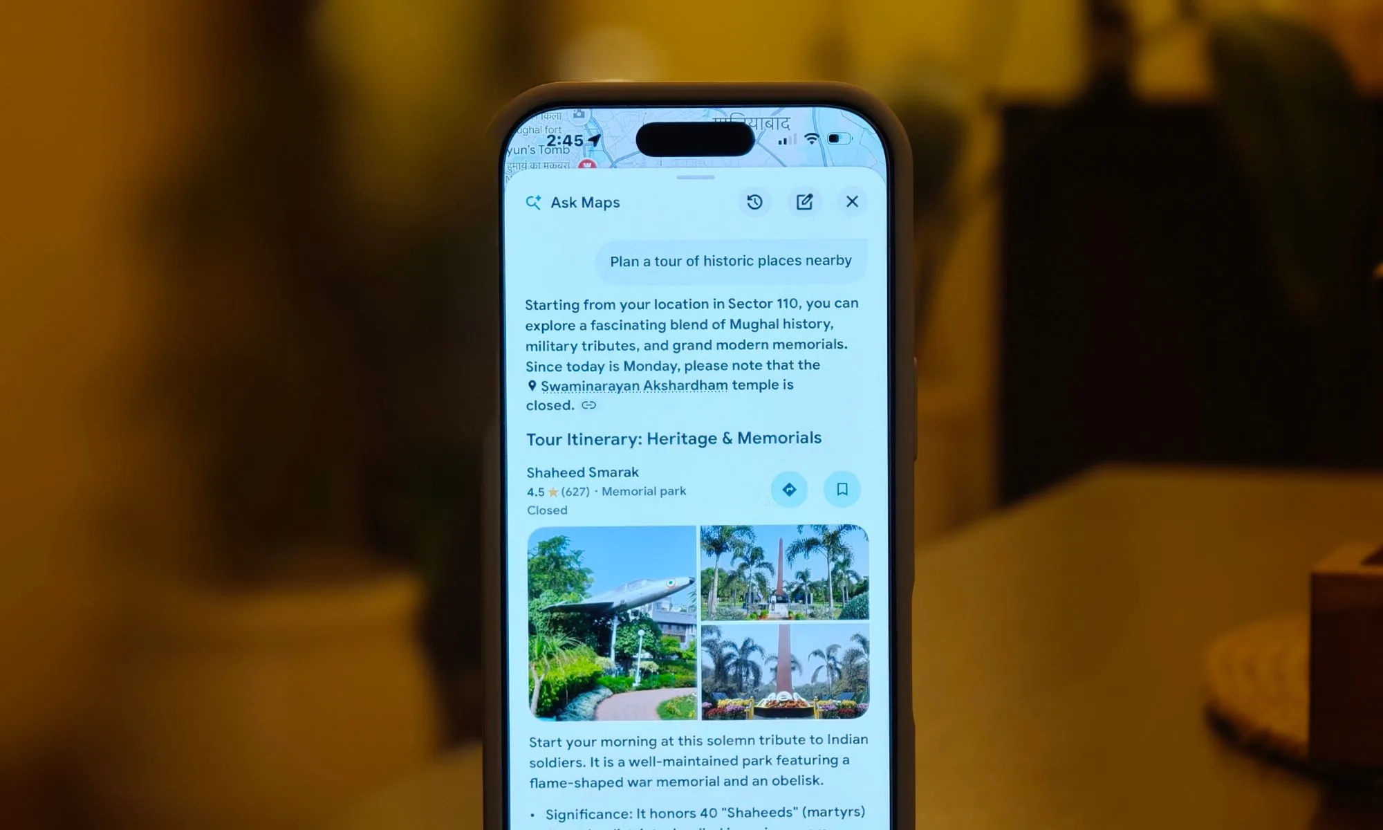 Google Maps Ask feature.