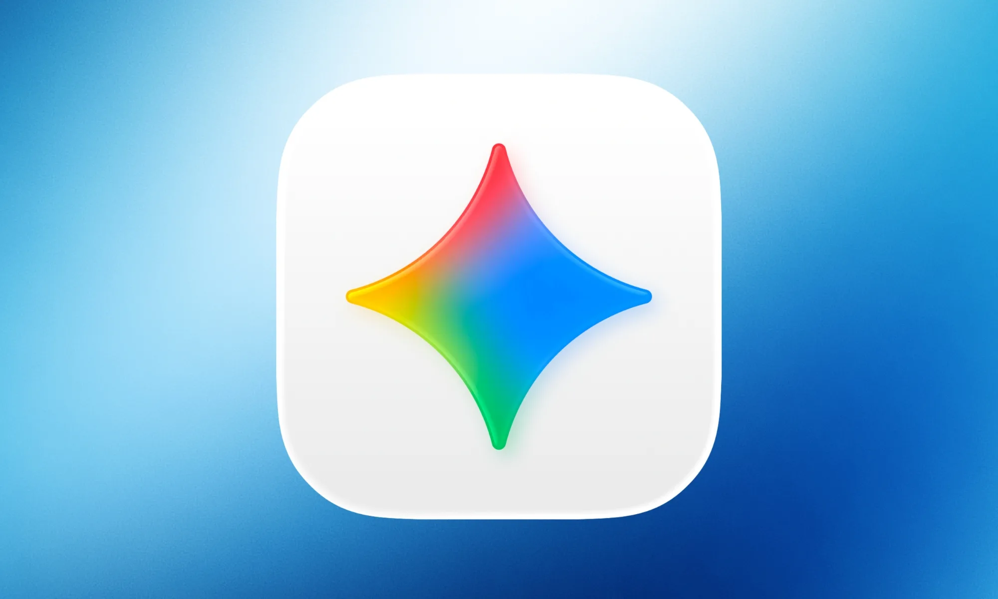 Gemini mascot on blue gradient background