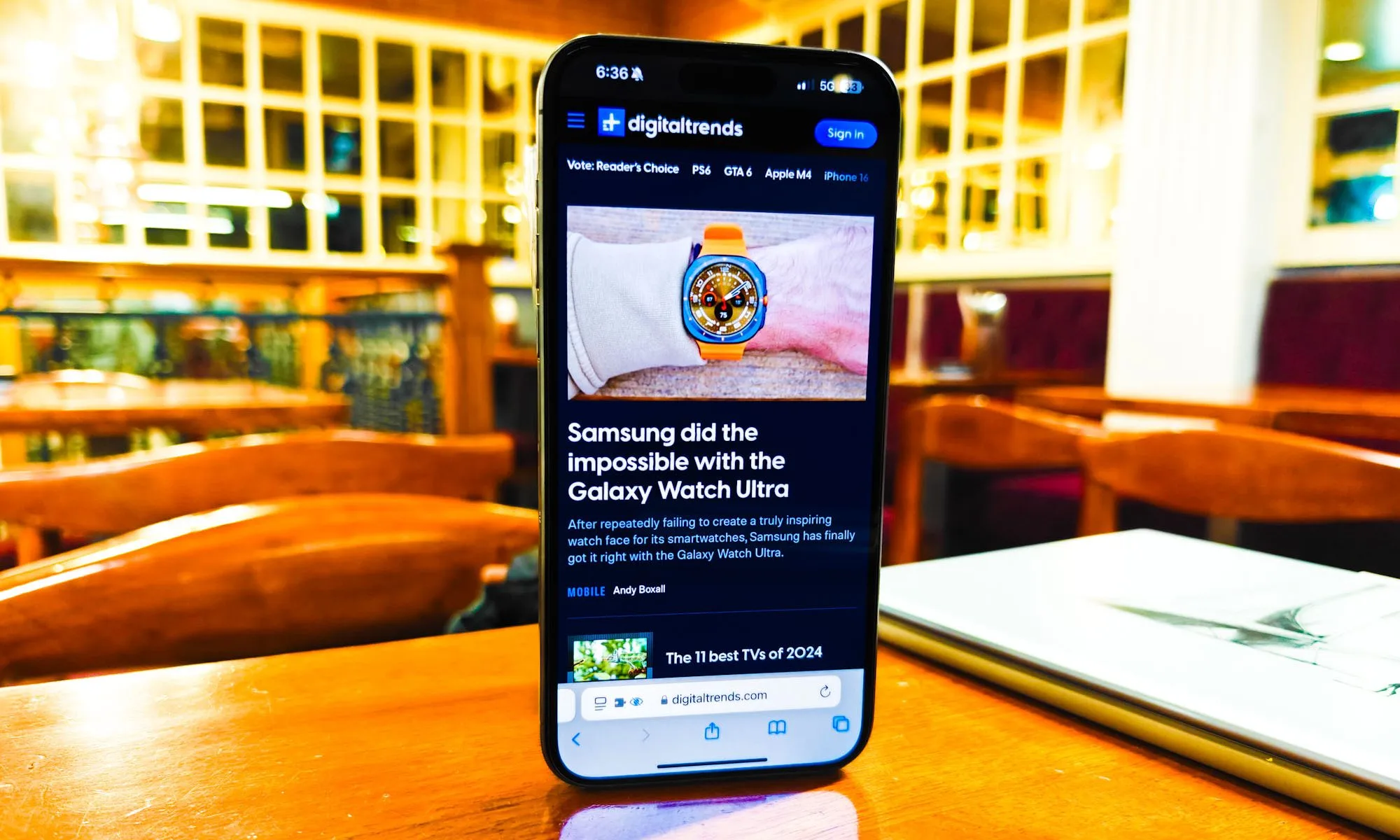 Safari website homepage in iOS 18