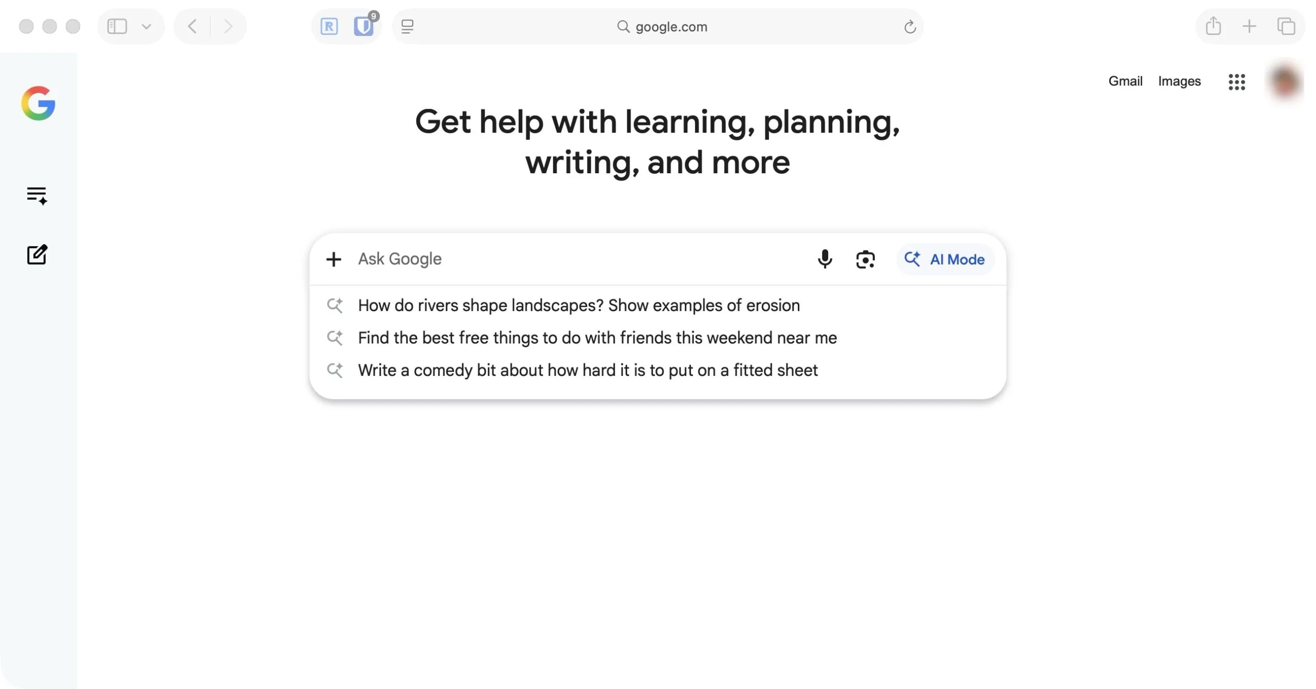 Google AI Search Screenshot