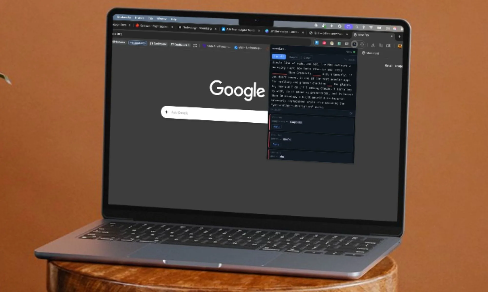 Running my Grammarly replacement as a Chrome utility.