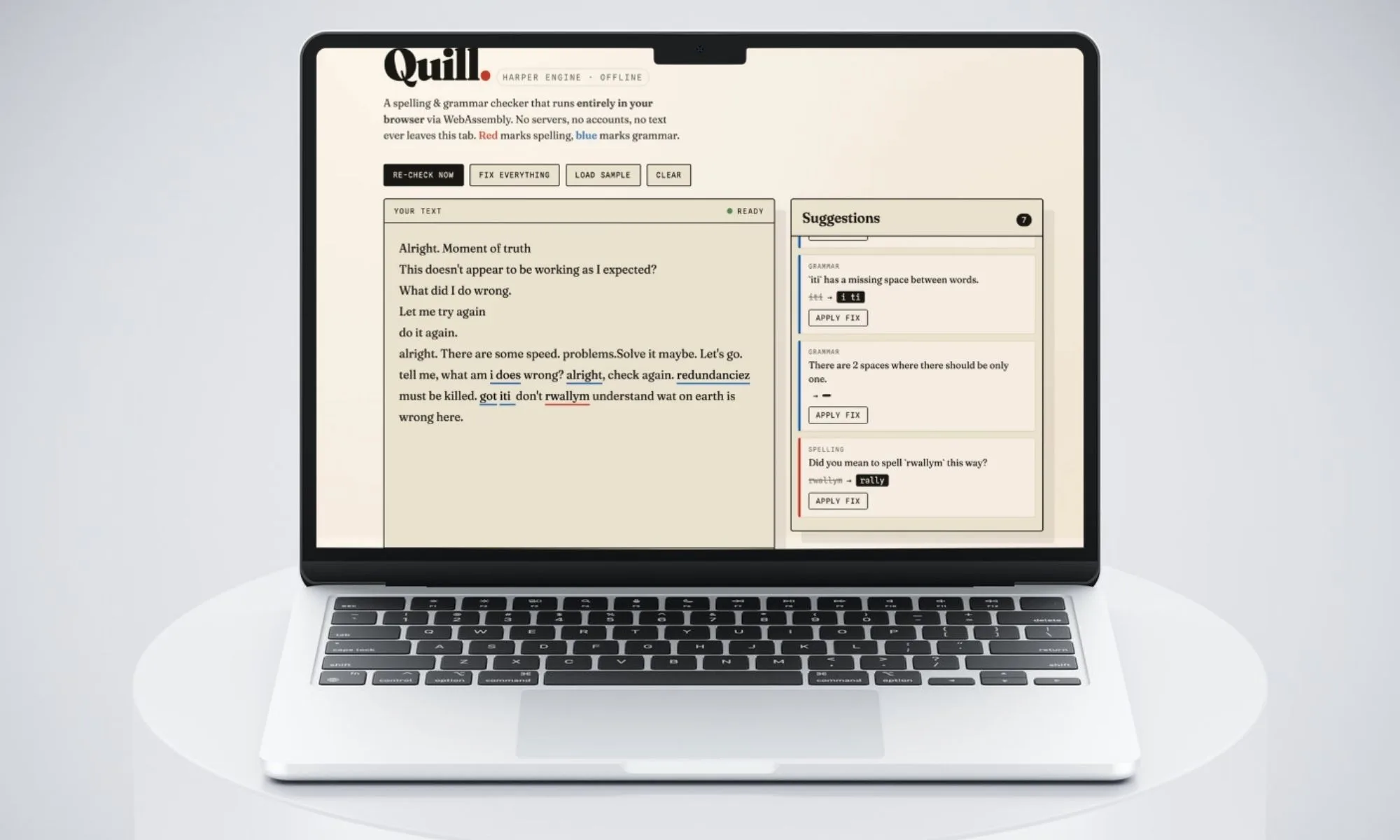Grammarly alternative built using Claude.