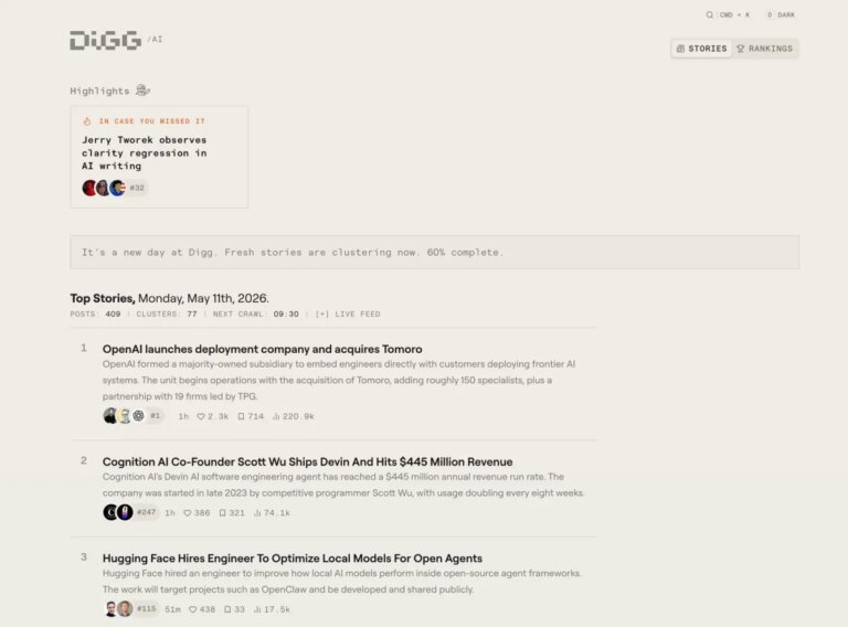 Digg Reinvents Itself: Now Featuring an AI-Powered News Aggregator