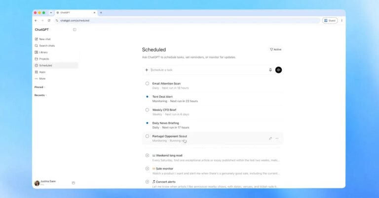 Effortlessly Manage Automated Tasks with ChatGPT's New Scheduled Page