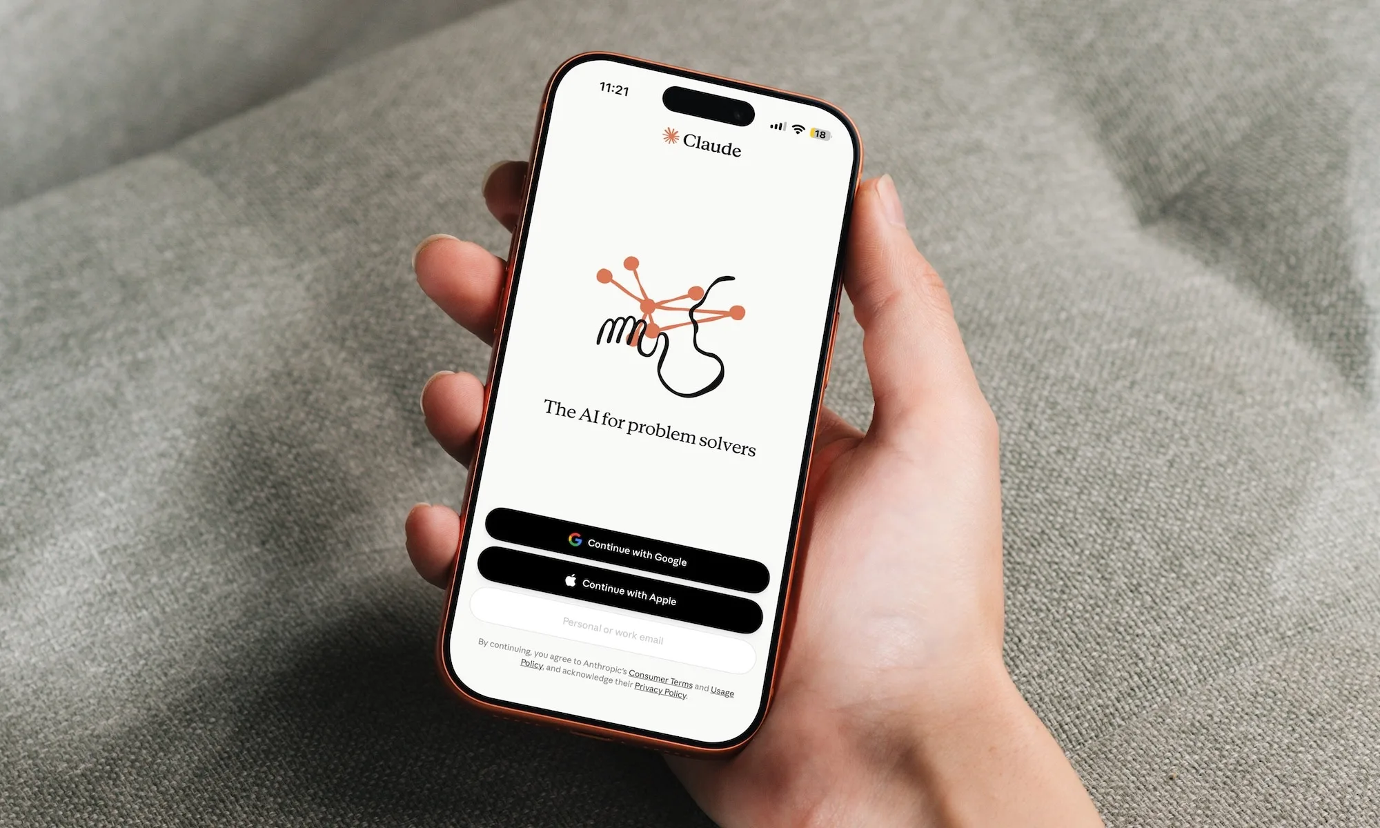 Claude app displayed on an iPhone