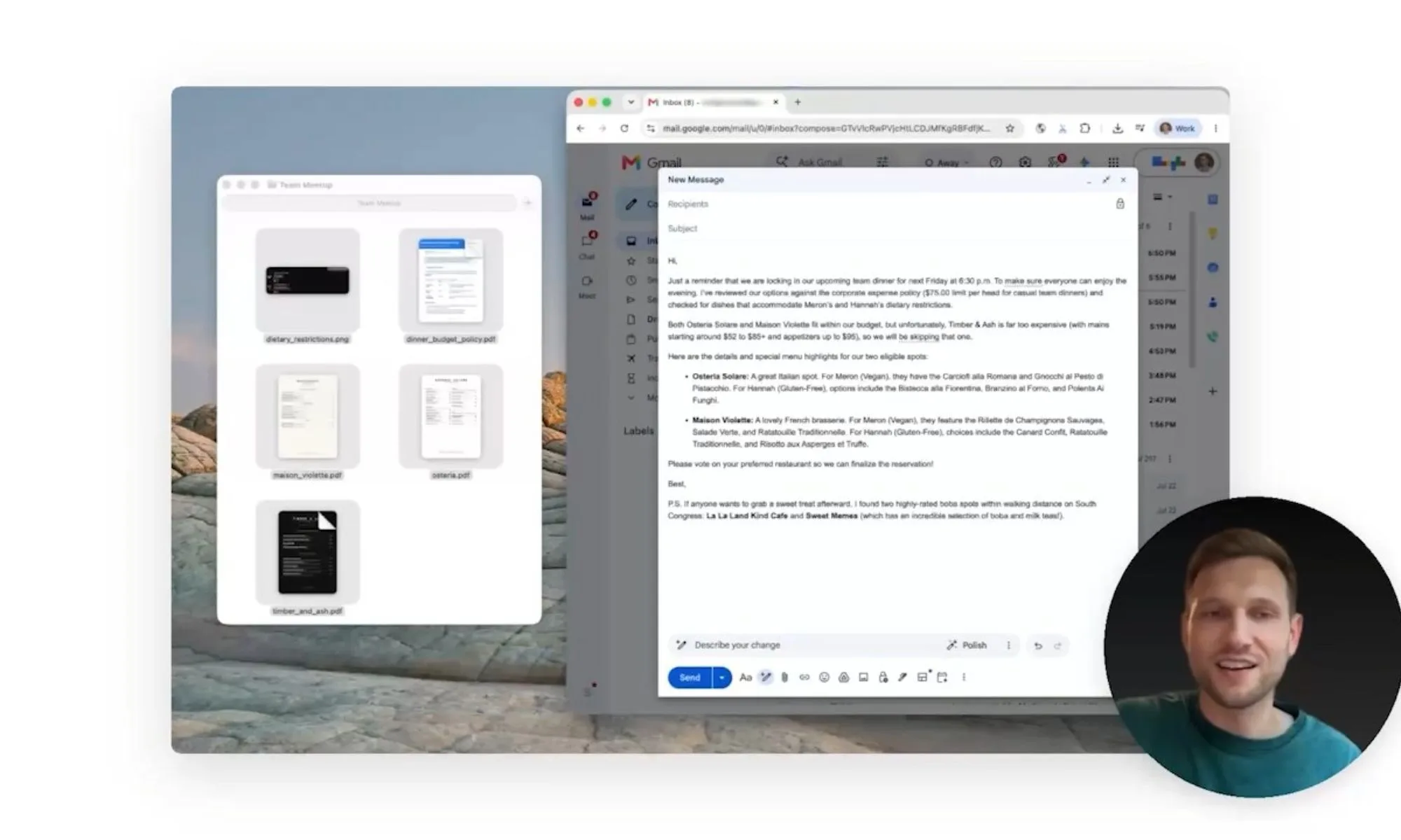 Gemini app for Mac screen-aware reasoning demo
